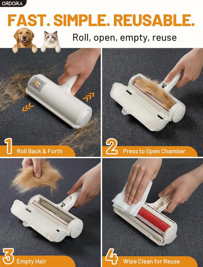 Effortless Pet Hair Removal Tool - Eco-Friendly Reusable Lint Roller for Dogs and Cats - Perfect for Furniture, Bedding, and Cars