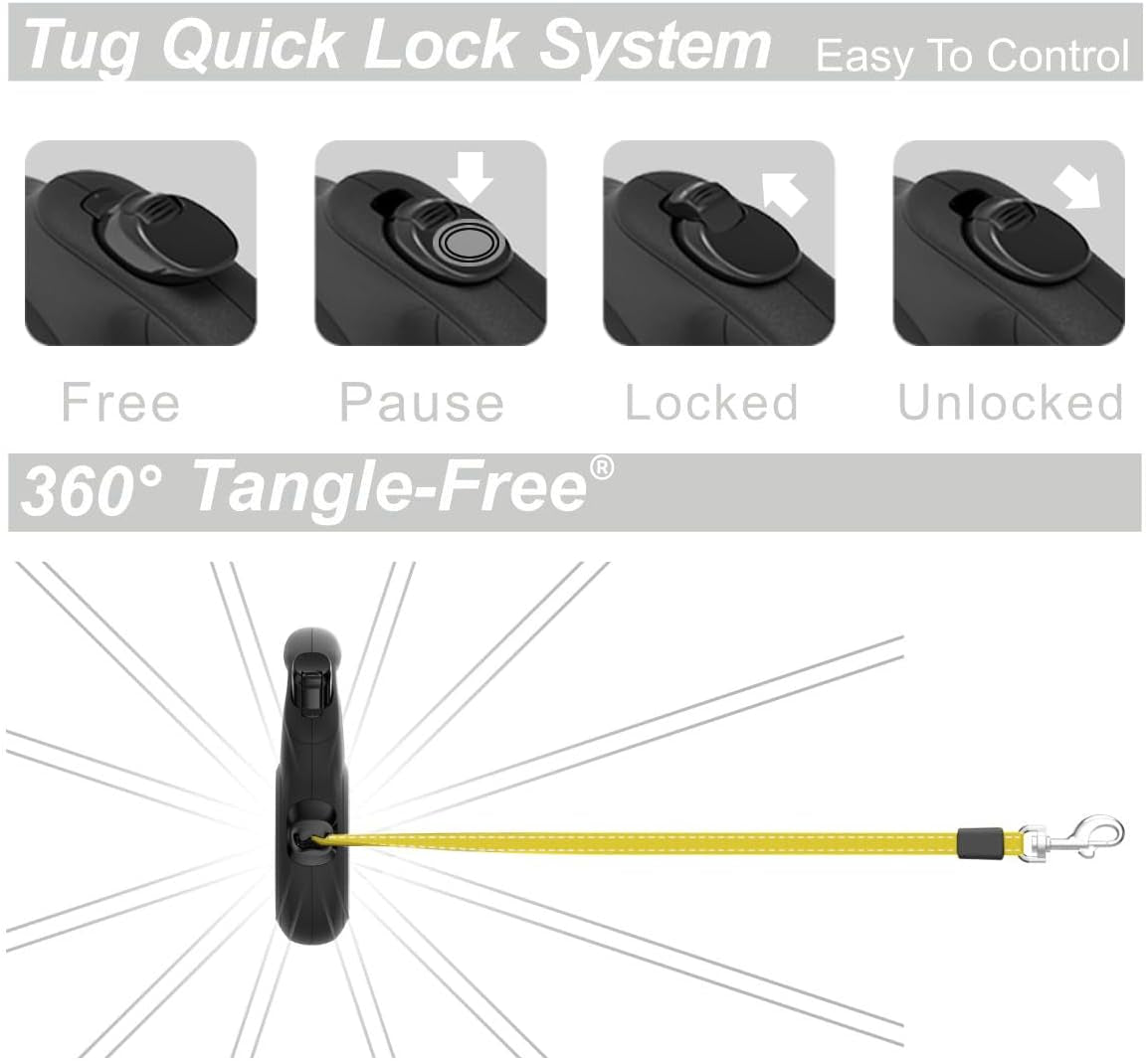 Automatic Retractable Dog Leash - Dual Size Options with Brake & Lock Safety System