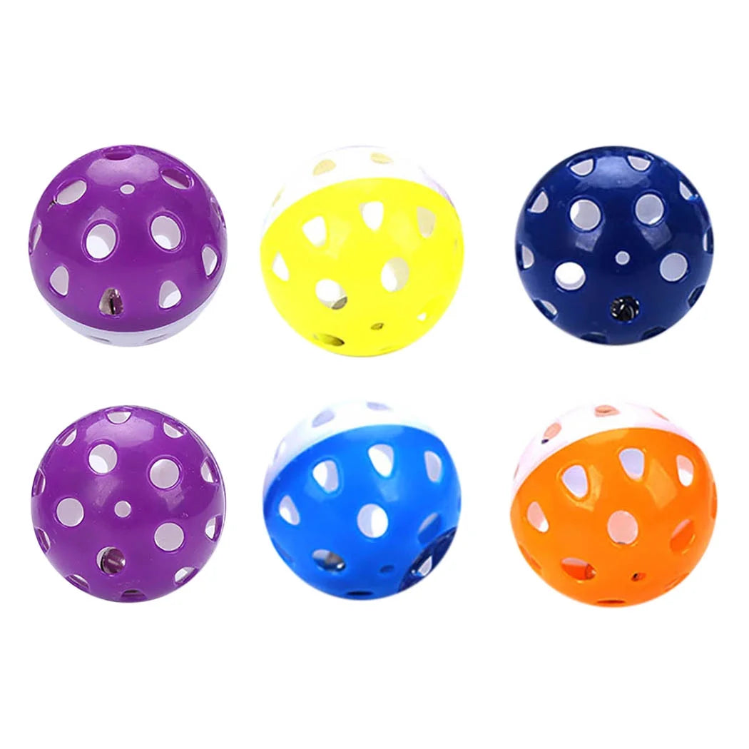Engaging 6-Pack of Colorful Cat Bell Balls - Interactive Playtime Toys for Kittens