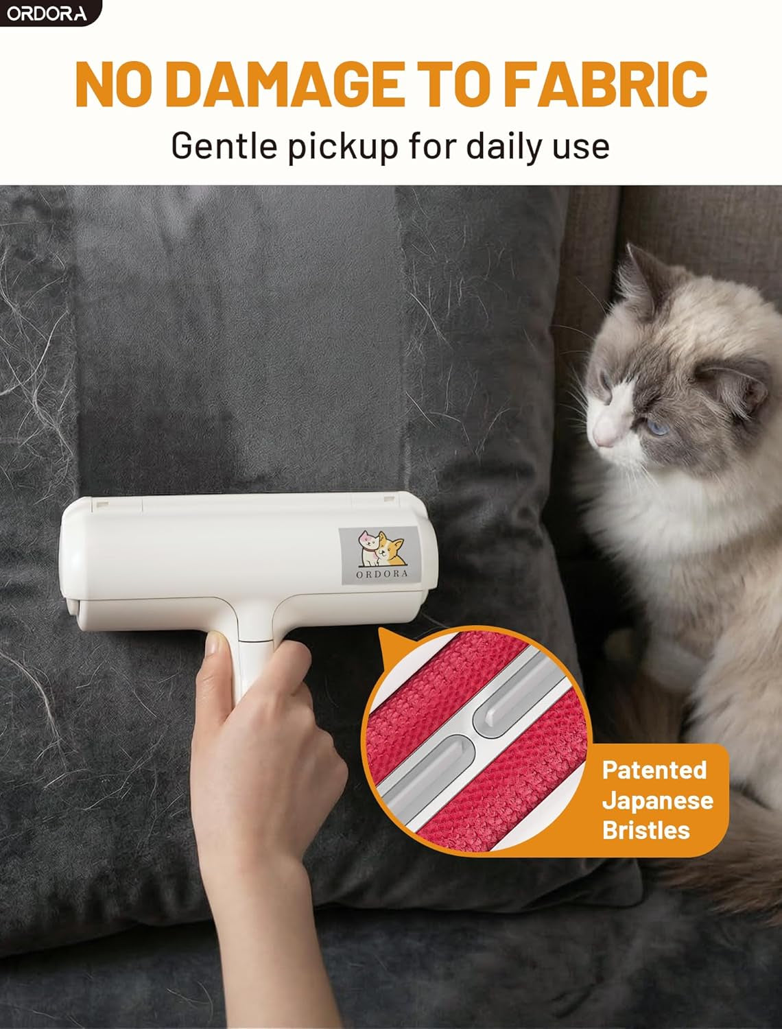 Effortless Pet Hair Removal Tool - Eco-Friendly Reusable Lint Roller for Dogs and Cats - Perfect for Furniture, Bedding, and Cars