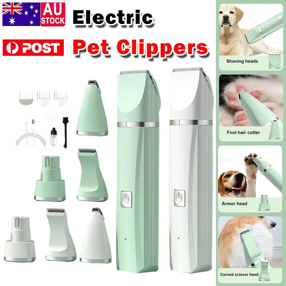 Transform Your Pet's Grooming Routine with the 4-In-1 Cordless Electric Dog Clippers - Low Noise and Versatile Grooming Tool for All Breeds
