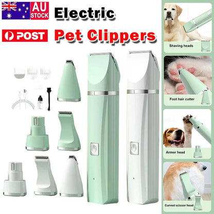 Transform Your Pet's Grooming Routine with the 4-In-1 Cordless Electric Dog Clippers - Low Noise and Versatile Grooming Tool for All Breeds