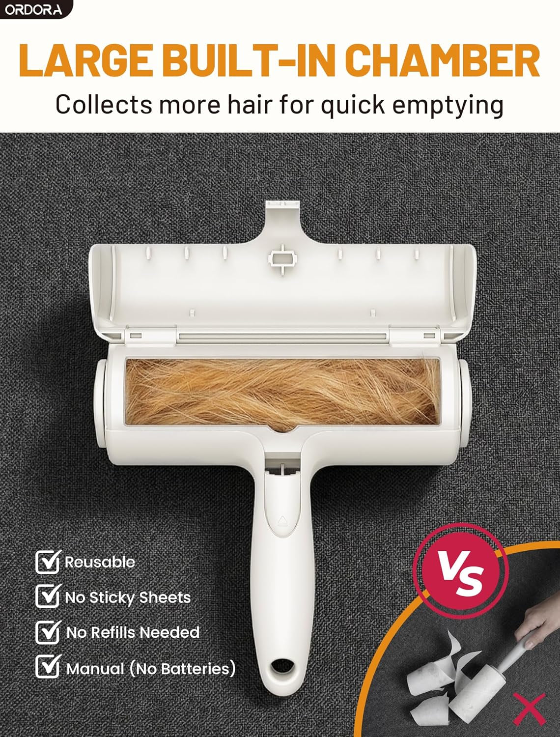 Effortless Pet Hair Removal Tool - Eco-Friendly Reusable Lint Roller for Dogs and Cats - Perfect for Furniture, Bedding, and Cars
