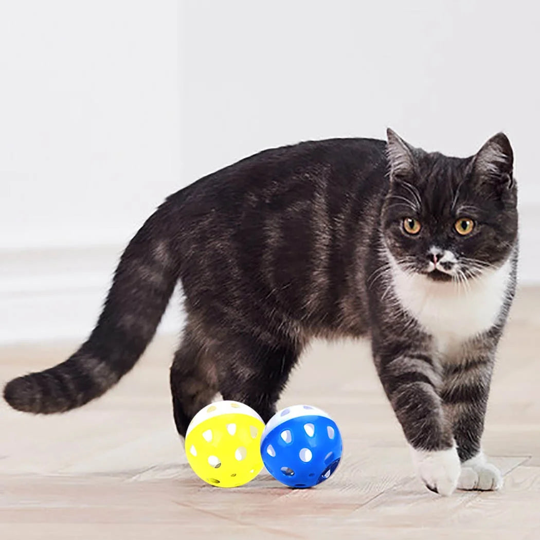 Engaging 6-Pack of Colorful Cat Bell Balls - Interactive Playtime Toys for Kittens