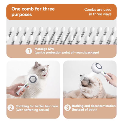 Revolutionary 3-in-1 Cat Steam Brush: Effortless Grooming with Hydrating Steam for Cats and Dogs