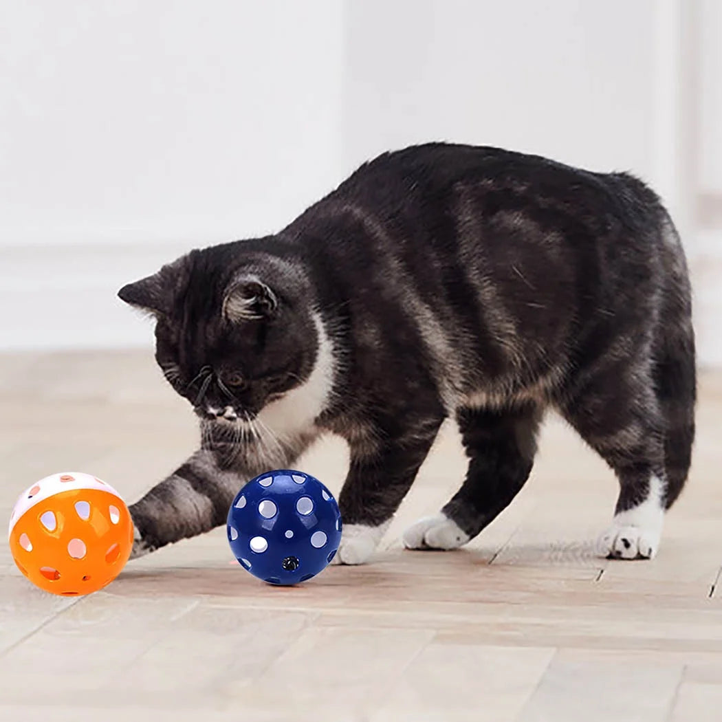 Engaging 6-Pack of Colorful Cat Bell Balls - Interactive Playtime Toys for Kittens