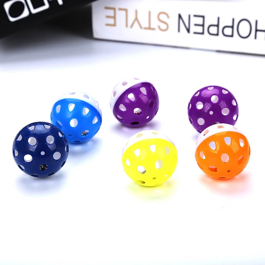 Engaging 6-Pack of Colorful Cat Bell Balls - Interactive Playtime Toys for Kittens