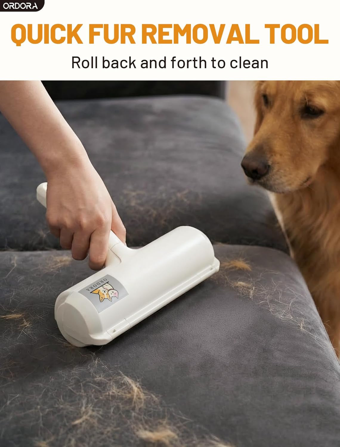 Effortless Pet Hair Removal Tool - Eco-Friendly Reusable Lint Roller for Dogs and Cats - Perfect for Furniture, Bedding, and Cars